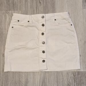 Talbots White Button-Front Pencil Skirt